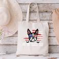 Vintage Boston Terrier Dad American Flag Father's Day Canvas Tote Bag, Boston Terrier Dad Tote Bags, American Boston Terrier Tote Bags, gift for family, gift for coworker