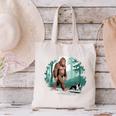Whimsical Forest Adventures Sasquatch Bigfoot Walking Boston Terrier Dog Lovers Canvas Tote Bag, gift for family, gift for coworker