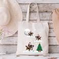 Xmas Lighting Tree Santa Riding Boston Terrier Christmas Canvas Tote Bag, Boston Terrier Riding Tote Bags, Boston Terrier Christmas Tote Bags, gift for family, gift for coworker