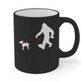 Bigfoot Walking With Bull Terrier Dog Graphic Print Coffee Mug, trending gift