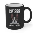 Boston Terrier American Gentleman Dog Lover I'm Well Trained Graphic Print Coffee Mug, American Boston Terrier Gifts, trending gift