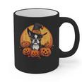 Boston Terrier Bostie Dog Breed Pet Halloween Pumpkins Graphic Print Coffee Mug, Boston Terrier Halloween Gifts, trending gift