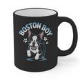 Boston Terrier Boy Cute Cartoon Dog Owner Pet Boston Terrier Graphic Print Coffee Mug, trending gift