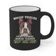 Boston Terrier Brindle Dog Professional Human Trainer Graphic Print Coffee Mug, trending gift