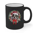 Boston Terrier Christmas Wreath Decoration Xmas Pajamas Graphic Print Coffee Mug, Boston Terrier Christmas Gifts, trending gift