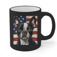 Boston Terrier Dog American Flag 4th Of July Patriotic Puppy Graphic Print Coffee Mug, Patriotic Boston Terrier Gifts, American Boston Terrier Gifts, Boston Terrier 4th Of July Gifts, trending gift