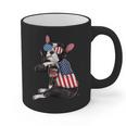 Boston Terrier Dog Merica 4th Of July Usa American Flag Men Graphic Print Coffee Mug, American Boston Terrier Gifts, Boston Terrier 4th Of July Gifts, trending gift