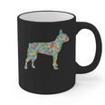 Boston Terrier Flower Silhouette Floral Dog Men Women Girls Kids Graphic Print Coffee Mug, trending gift