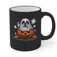 Boston Terrier Ghost Boo Halloween Kids Graphic Print Coffee Mug, Boston Terrier Ghost Gifts, Boston Terrier Halloween Gifts, trending gift