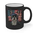 Boston Terrier Patriotic 4th Of July USA American Flag Graphic Print Coffee Mug, Patriotic Boston Terrier Gifts, American Boston Terrier Gifts, Boston Terrier 4th Of July Gifts, trending gift