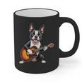 Boston Terrier Playing Guitar Boston Terrier Graphic Print Coffee Mug, trending gift