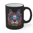 Boston Terrier Sugar Skull Dog Day Of The Dead Graphic Print Coffee Mug, trending gift