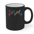 Boston Terrier Tie Dye Heartbeat Love Dog Men Women Graphic Print Coffee Mug, trending gift
