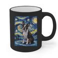 Boston Terrier Van Gogh Starry Night Graphic Print Coffee Mug, trending gift