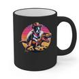 Boston Terrier Wearing A Cowboy Hat On T-Rex Graphic Print Coffee Mug, trending gift