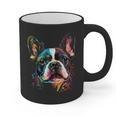 Cute Boston Terrier Puppy Dog Art Lover Unique Painting For Men Women Kids Graphic Print Coffee Mug, trending gift
