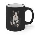 Dog Lovers Boston Terrier In Pocket Dog Face For Men Women Kids Graphic Print Coffee Mug, trending gift