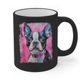 Dog Pink Boston Terrier Graphic Print Coffee Mug, trending gift