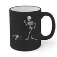 Halloween Boston Terrier And Skeleton Graphic Print Coffee Mug, Boston Terrier Halloween Gifts, trending gift