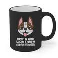 Just a Girl Who Loves Boston Terriers Graphic Print Coffee Mug, trending gift