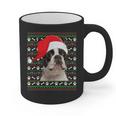 Ugly Xmas Sweater Santa Boston Terrier Dog Christmas For Men Women Kids Graphic Print Coffee Mug, Boston Terrier Christmas Gifts, trending gift