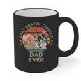 Vintage Best Boston Terrier Dad Ever Dog Father Father's Day Men Girls Kids Graphic Print Coffee Mug, Couple Gifts, Boston Terrier Dad Gifts, trending gift
