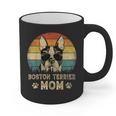 Vintage Boston Terrier Mom Dog Lovers Mother's Day Graphic Print Coffee Mug, Couple Gifts, Mom Gifts, Boston Terrier Mom Gifts, trending gift