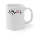 Boston Terrier EKG Heartbeat Heart Line Dog Lovers Graphic Print Coffee Mug, trending gift