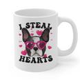 Boston Terrier Heart Glasses Girls Bostie Valentines Day Graphic Print Coffee Mug, trending gift