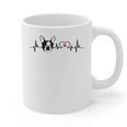 Boston Terrier Heartbeat Heart Line Graphic Print Coffee Mug, trending gift