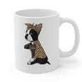 Boston Terrier Lover I Love Mom Tattoo Leopard Graphic Print Coffee Mug, Couple Gifts, Mom Gifts, Boston Terrier Mom Gifts, trending gift