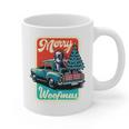 Boston Terrier Merry Christmas Tree Truck Santa Dog X-Mas Graphic Print Coffee Mug, Boston Terrier Christmas Gifts, trending gift