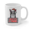 Boston Terrier Santa Claus Hat Merry Christmas Dog X-Mas Graphic Print Coffee Mug, Boston Terrier Christmas Gifts, trending gift