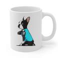 Boston Terrier Tattoos I Love Mom Graphic Print Coffee Mug, Couple Gifts, Mom Gifts, Boston Terrier Mom Gifts, trending gift