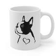 I Love My Boston Terrier Dog With Heart Graphic Print Coffee Mug, trending gift