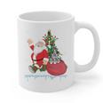 Santa Ugly Christmas Tree Lights Boston Terrier Dog Lover Graphic Print Coffee Mug, Boston Terrier Christmas Gifts, trending gift