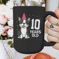 10 Years Old Birthday Boston Terrier Dog Lover 10th Party For Men Women Kids Graphic Print Coffee Mug, funny design
