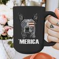 4th July Blue Heeler Dog Merica Patriotic USA Flag Cute Graphic Print Coffee Mug, funny design