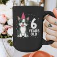 6 Years Old Birthday Boston Terrier Dog Lover 6th Party Kid Graphic Print Coffee Mug, funny design