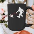 Bigfoot Walking With Bull Terrier Dog Graphic Print Coffee Mug, funny design