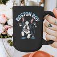 Boston Terrier Boy Cute Cartoon Dog Owner Pet Boston Terrier Graphic Print Coffee Mug, funny design
