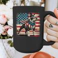 Boston Terrier Dog 4th Of July USA American Flag Patriotic Graphic Print Coffee Mug, Patriotic Boston Terrier Gifts, American Boston Terrier Gifts, Boston Terrier 4th Of July Gifts, funny design