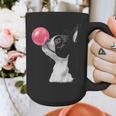 Boston Terrier Dog Blowing Chewing Bubble Gum Pink Graphic Print Coffee Mug, funny design