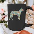 Boston Terrier Flower Silhouette Floral Dog Men Women Girls Kids Graphic Print Coffee Mug, funny design