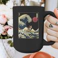 Boston Terrier Japanese Kanagawa Wave Surf Dog Graphic Print Coffee Mug, funny design