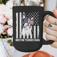 Boston Terrier Papa Cool Dog Lover USA American Flag Men Women Graphic Print Coffee Mug, American Boston Terrier Gifts, funny design