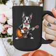 Boston Terrier Playing Guitar Boston Terrier Graphic Print Coffee Mug, funny design