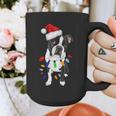 Boston Terrier Santa Christmas Lights Xmas Dog Lover Men Women Kids Graphic Print Coffee Mug, Boston Terrier Christmas Gifts, funny design