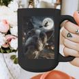 Boston Terrier Selfie Full Moon Flying Witch Halloween Dog Graphic Print Coffee Mug, Boston Terrier Halloween Gifts, funny design