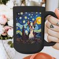 Boston Terrier Starry Night Van Gogh Art Graphic Print Coffee Mug, funny design